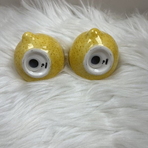 Lemon Salt & Pepper Shakers Set S & P Kitchen Decor Sunflower Plate - Picture 5 of 9